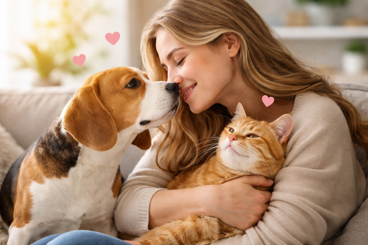 mulher-acariciando-cachorro-e-gato-no-sofá-com-carinho-e-conexão-afetiva-entre-pets-e-tutora-em-ambiente-acolhedor--linguagem-do-amor-dos-animais.webp
